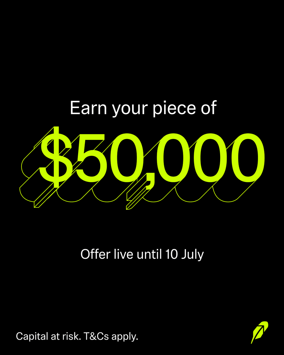 Final day! Earn your share of the $50,000 reward offer. 

Successfully refer friends to Robinhood UK. When they sign up through your referral link and fund their account, you both earn an entry. The $50K will be split equally across all entries and paid by 17 July.

Sign up at