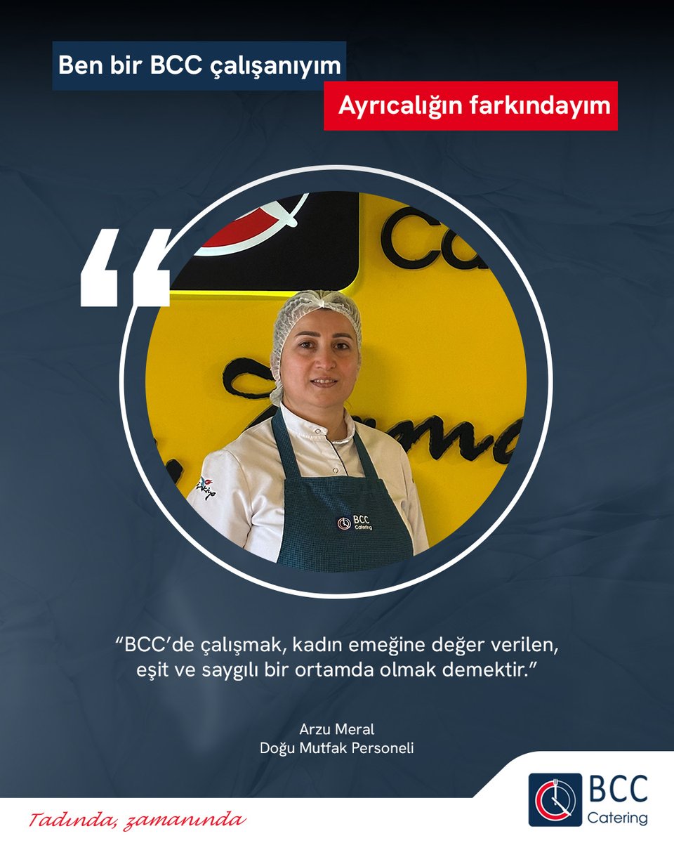 ÇalışmalarıylaBCC Catering Ailesi’ne değerkatan Arzu Meral’e güzel sözleri için teşekkür ederiz.
#personel #topluyemekhizmeti #Catering #BCCCatering