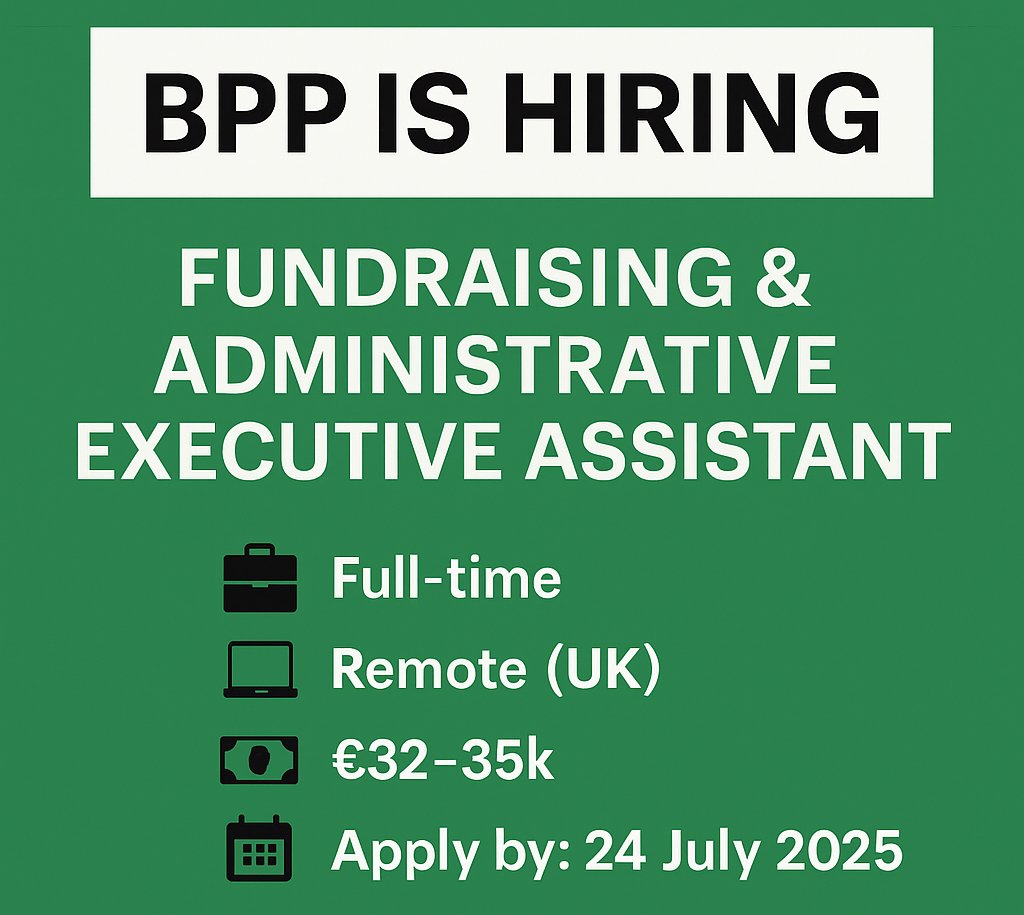 BritPalProject's tweet image. The Fundraising & Administrative Executive Assistant role is central to BPP’s evolution.
📅 Apply by 24 July
📩 info@britainpalestineproject.org
🔗 Full details: britainpalestineproject.org
#NonProfitCareers #Hiring #AdminJobsUK #FundraisingJobs #JusticeWork #MakeADifference
