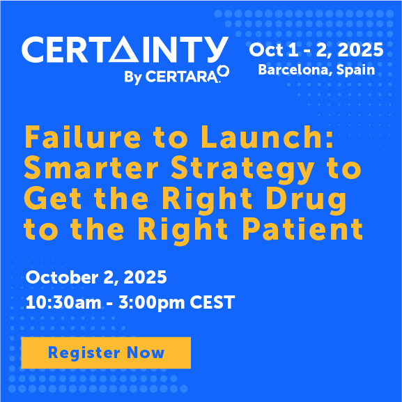 Drug failures aren’t just scientific — they’re often strategic. Join our hands-on workshop at #Certainty EMEA (Oct 2): Failure to Launch: Smarter Strategy to Get the Right Drug to the Right Patient.

Avoid costly missteps &amp; align early. Register today:  ow.ly/Sk7i50Wnaps