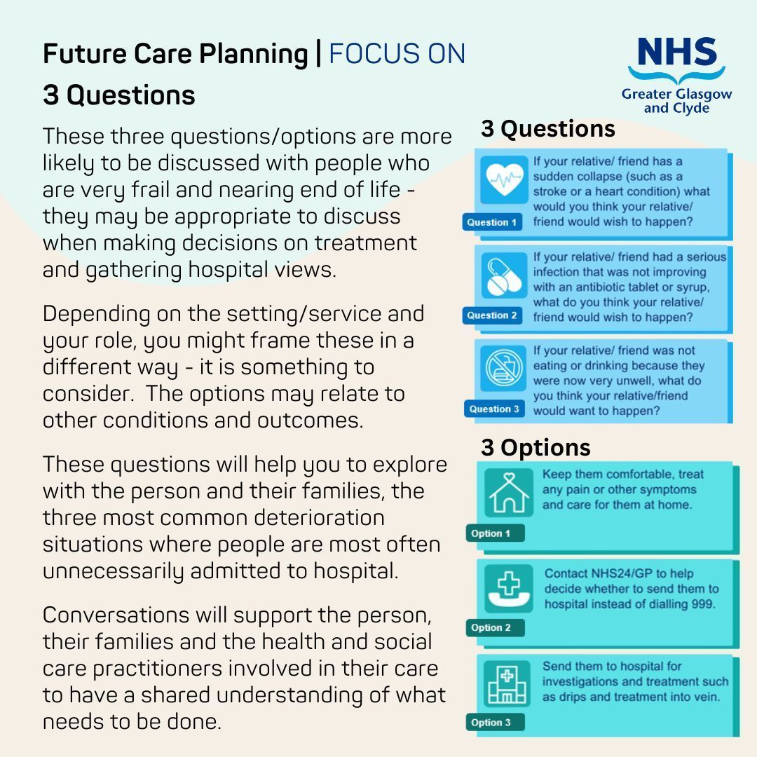 NHSGGC - Planning Your Care (@nhsggc_fcp) on Twitter photo By asking questions and discussing options, we can help ensure the right thing is done at the right time by the right person to achieve the best outcome.
<a href="/EastDunHSCP/">East Dun HSCP</a> <a href="/GCHSCP/">Glasgow City HSCP</a> <a href="/WDCouncil/">West Dunbartonshire Council</a> <a href="/RenHSCP/">Renfrewshire Health and Social Care Partnership</a> <a href="/InverclydeHSCP/">Inverclyde HSCP</a> <a href="/erhscp/">East Renfrewshire Health & Social Care Partnership</a> @nhsggc
More info on the 3Qs 👉 nhsggc.scot/your-health/pl… By asking questions and discussing options, we can help ensure the right thing is done at the right time by the right person to achieve the best outcome.
<a href="/EastDunHSCP/">East Dun HSCP</a> <a href="/GCHSCP/">Glasgow City HSCP</a> <a href="/WDCouncil/">West Dunbartonshire Council</a> <a href="/RenHSCP/">Renfrewshire Health and Social Care Partnership</a> <a href="/InverclydeHSCP/">Inverclyde HSCP</a> <a href="/erhscp/">East Renfrewshire Health & Social Care Partnership</a> @nhsggc
More info on the 3Qs 👉 nhsggc.scot/your-health/pl…