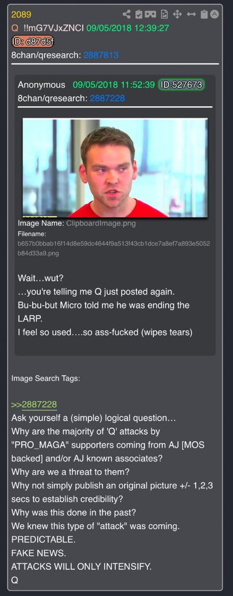 Q23HQMVP's tweet photo. 📡 THREAD:

Q DROP 2089 — The Attacks Were Never Meant to Stop the Lies.
They Were Meant to Silence the Truth.
🧵 #Q2089 #ControlledOpposition #FakeNews #QProofs

⸻

1/
Drop 2089 (Sep 5, 2018) is one of the most important warnings Q ever issued — and most people missed it.

Q didn’t just talk about attacks from the media or the Left…

He warned that attacks would come from “patriots.”

Here’s why that matters👇

—

2/
From the drop:

“Why are the majority of ‘Q’ attacks by ‘PRO_MAGA’ supporters coming from AJ [MOS-backed] and/or AJ known associates?”

That’s not accidental.

It’s a warning about infiltration and controlled opposition — even among people who claim to be on the same team.

—

3/
So ask yourself:
•Why would “truth” influencers work so hard to discredit Q?
•Why wouldn’t they ask for Q’s proofs, which were published early on?
•Why did they attack the movement, but ignore the actual content?

Because it was never about facts.
It was about narrative control.

—

4/

“Why not simply publish an original picture +/- 1,2,3 secs to establish credibility?”

Q already did.
He dropped photo proofs with exact timestamps, Air Force One shots, and location data.

The proofs were always there.

But the noise got louder… on purpose.

—

5/
Q explains:

“We knew this type of ‘attack’ was coming.
PREDICTABLE.
FAKE NEWS.
ATTACKS WILL ONLY INTENSIFY.”

This was a strategic warning:
Once the drops got too close to hidden truths, even “friends” would be used to stop it.

—

6/
What does that mean for now?

It means this:
The more accurate the signal, the more vicious the distraction.

So when you see influencers, YouTubers, or alt media mocking Q again — check who funds them.
And what they’re NOT showing you.

—

7/
If Q was fake, irrelevant, or “just a LARP”…

Then why are they still trying to discredit drops from 6 years ago?
Why are the attacks increasing, not fading?

Because there’s still something they don’t want you to see.

—

📌 Save this drop:
Q 2089
It’s not just about who attacks Q.
It’s about why.

The truth doesn’t need to scream.
But it never shuts up.

#Q2089
#ControlledOpposition
#FakeNews
#DropsNotDrama
#DistractionTactics
#ThinkForYourself