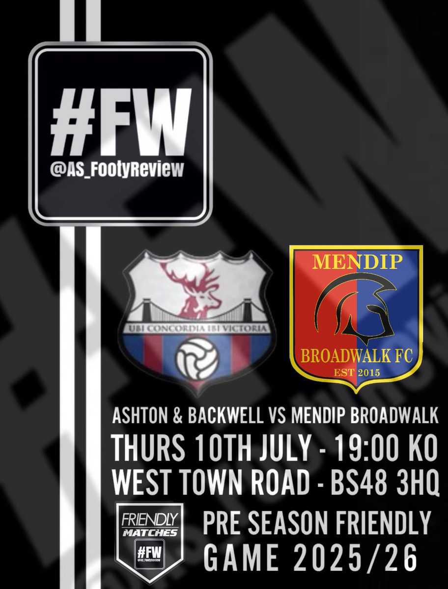 Stoner (@as_footyreview) on Twitter photo MATCHDAY ….. #FW GAME NO6
Tonight sees me make the trip over to <a href="/ABUFCSocial/">Ashton & Backwell United FC</a> as they take on local side <a href="/MendipBroadwalk/">Mendip Broadwalk FC</a> for a Thursday evening pre season clash… two smashing local clubs with proper football people, looking forward to heading over and carrying out my match MATCHDAY ….. #FW GAME NO6
Tonight sees me make the trip over to <a href="/ABUFCSocial/">Ashton & Backwell United FC</a> as they take on local side <a href="/MendipBroadwalk/">Mendip Broadwalk FC</a> for a Thursday evening pre season clash… two smashing local clubs with proper football people, looking forward to heading over and carrying out my match
