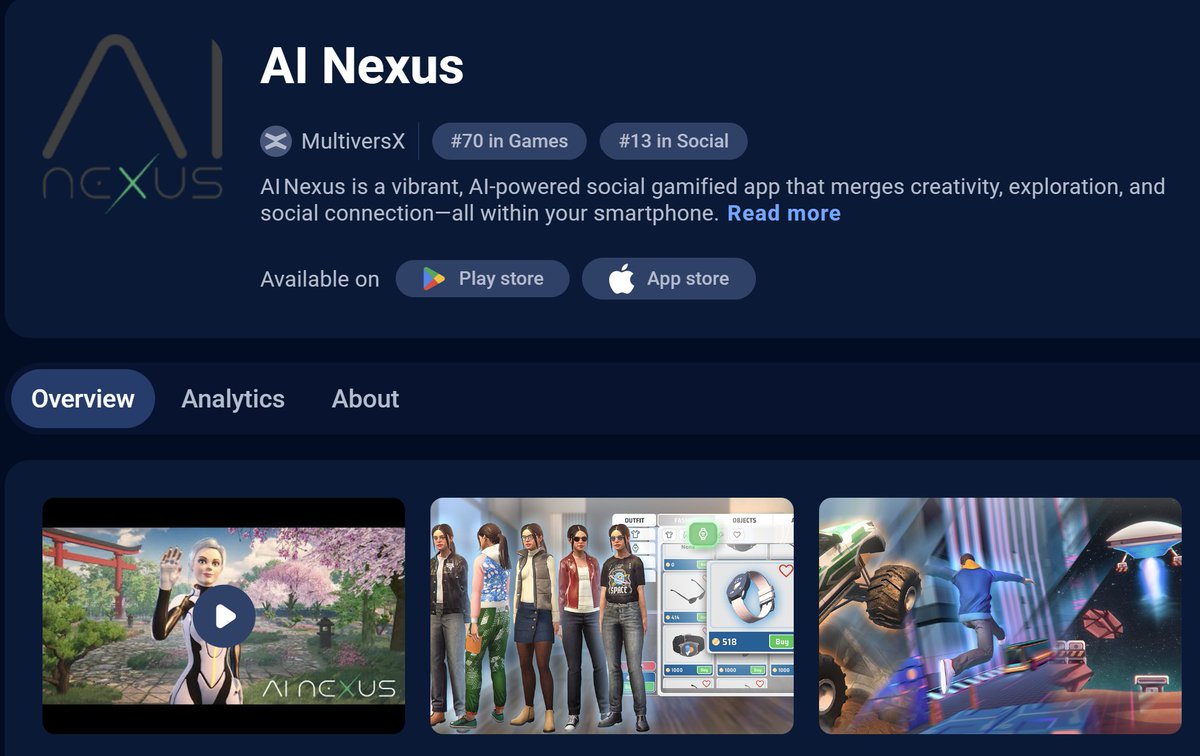 Ranking 13 in Social, 70 in Games on <a href="/DappRadar/">DappRadar</a> 
Only 1 month old - so much more to come on <a href="/MultiversX/">Multiversᕽ</a>