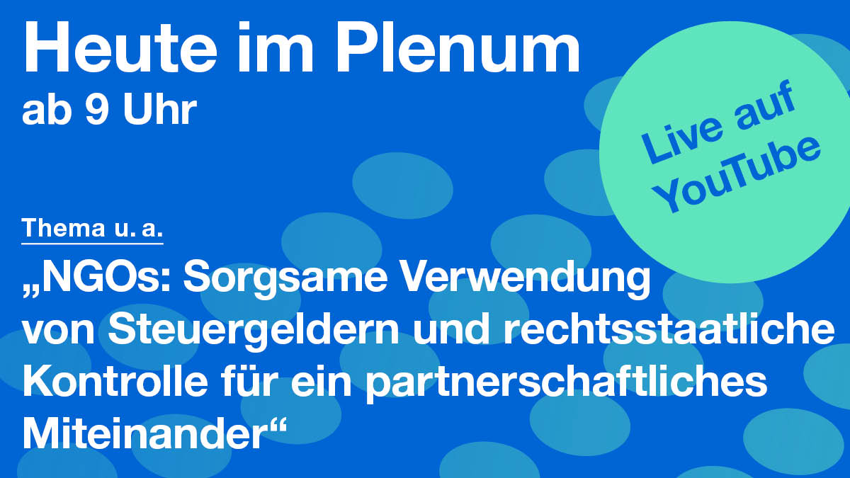 Landtag_Bayern's tweet image. U. a. in der 55. Plenarsitzung #LTBY:
▶️ Aktuelle Stunde auf Vorschlag @csu_lt: „NGOs: Sorgsame Verwendung von Steuergeldern und rechtsstaatliche Kontrolle für ein partnerschaftliches Miteinander“
▶️ Beratung der eingereichten Anträge der Fraktionen
LIVE: youtube.com/watch?v=fbxEDZ…