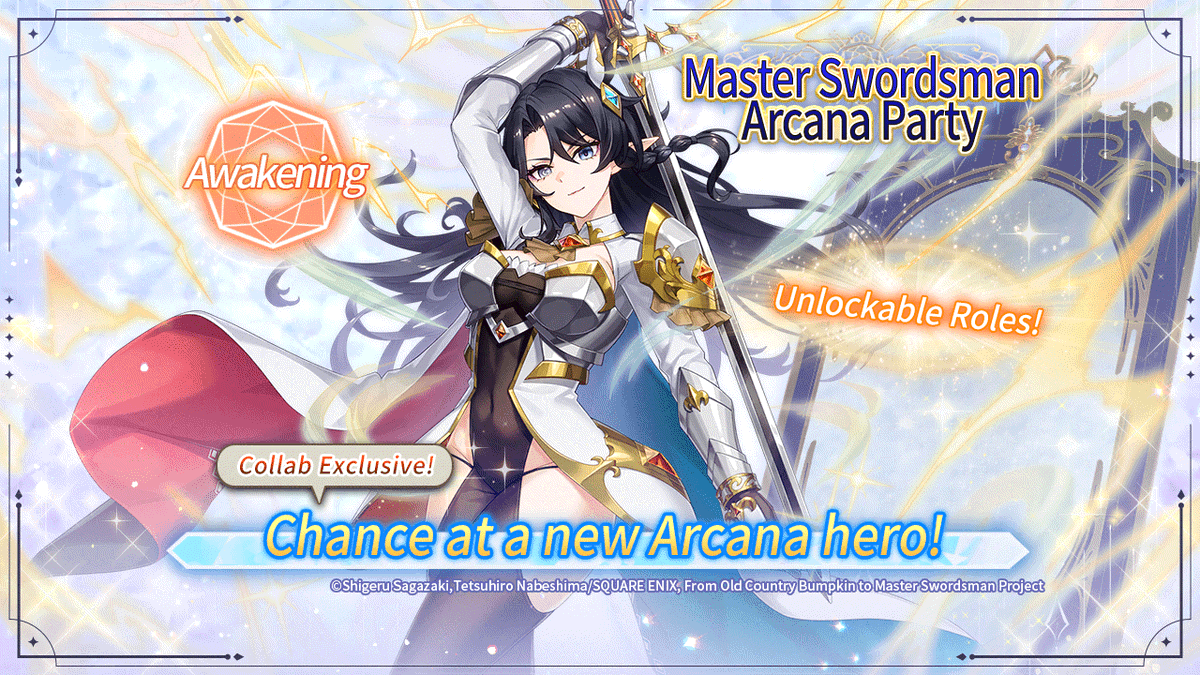 vconnect_en's tweet image. Master Swordsman Arcana Party Now Available!
Featuring a collab-exclusive Miseria in Allucia's outfit!
Don't miss your chance to get her!
#ValkyrieConnect
#bumpkin_anime