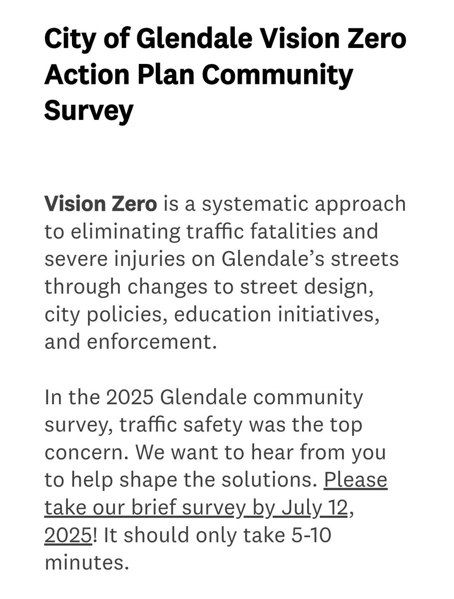 🍦 Free Ice Cream + Safer Streets Talk? Yes, Please!
Come out to Verdugo Park on July 12, 11AM–2PM for cold treats and convo about Vision Zero — Glendale’s plan to end traffic deaths.
📝 Take quick survey:
surveymonkey.com/r/GlendaleViso…