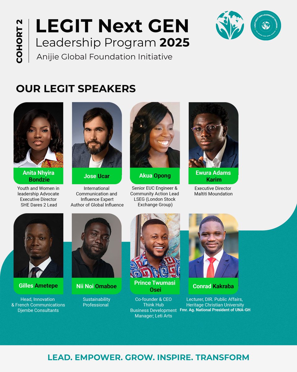 AnijieGlobal's tweet image. Meet @ewuraadamskarim - our next LEGIT speaker speaking on: "Building
Strategic Networks: Leveraging Leadership Programs for Sustainable Impact"
Our leaders will master Strategic relationship building & Alumni network activation
#LegitNGL #AnijieGlobalFoundation #LEGITLeader