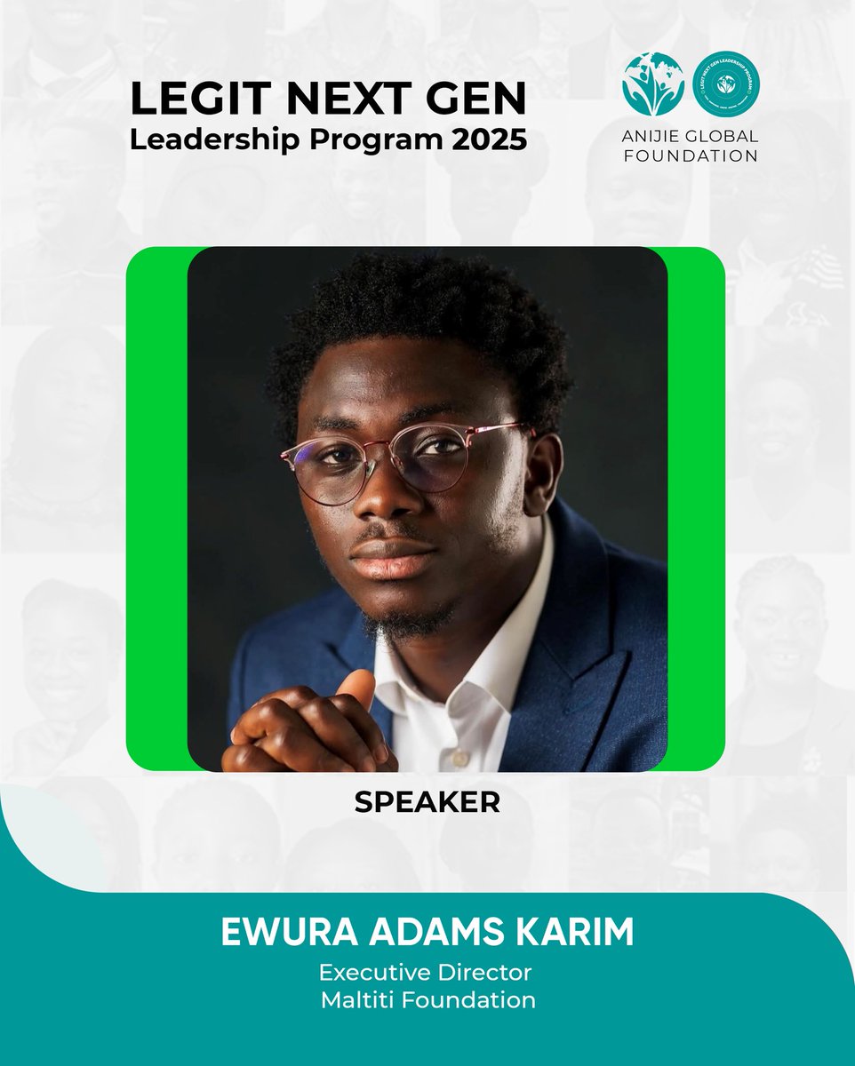 AnijieGlobal's tweet image. Meet @ewuraadamskarim - our next LEGIT speaker speaking on: "Building
Strategic Networks: Leveraging Leadership Programs for Sustainable Impact"
Our leaders will master Strategic relationship building & Alumni network activation
#LegitNGL #AnijieGlobalFoundation #LEGITLeader
