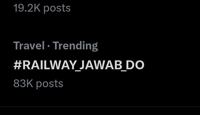 #RAILWAY_JAWAB_DO is trending now