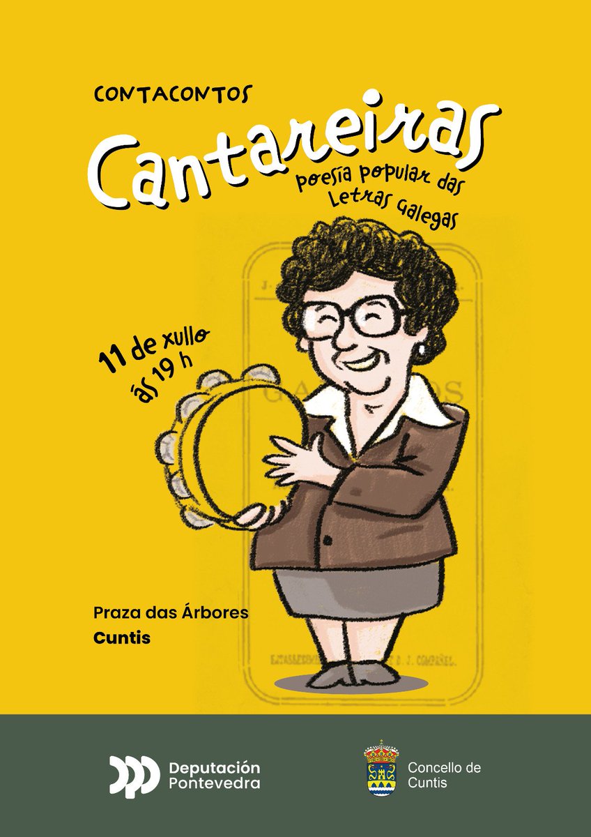 ✨ Mañá, 11 de xullo, temos unha cita coa nosa cultura e as nosas tradicións!

📍Achégate á Praza das Árbores ás 19:00h para desfrutar do "Contacontos Cantareiras: poesía popular das Letras galegas". Unha oportunidade perfecta para coñecer e gozar da nosa rica herdanza literaria.