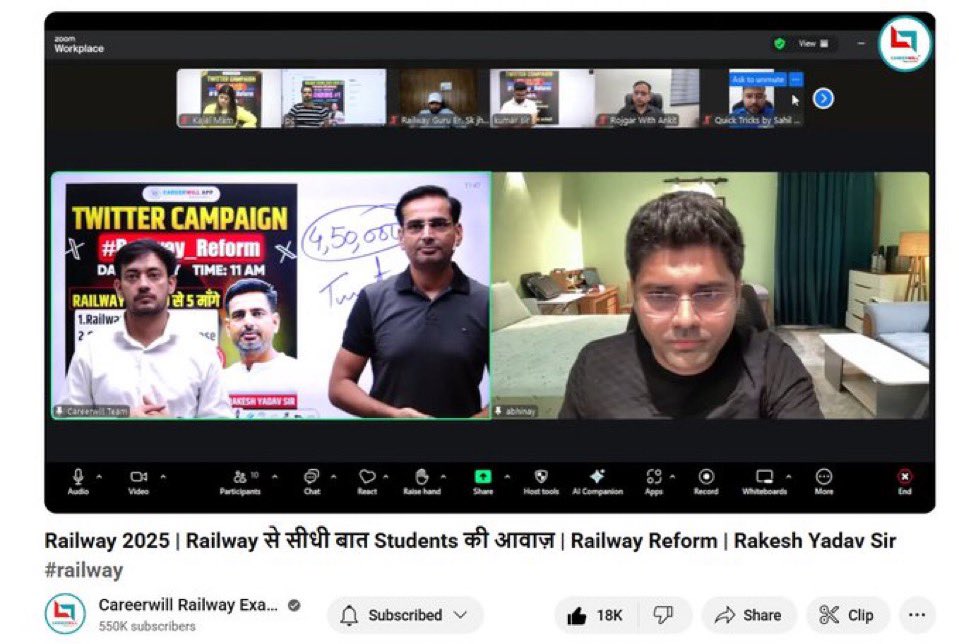 #RAILWAY_JAWAB_DO

सरकार को तत्काल छात्रों की ये 5 मांगे माननी चाहिए।

1️⃣ Railway Calendar जारी हो।
2️⃣ Group D Vacancy बढ़ाई जाए।
3️⃣ Waiting List घोषित हो।
4️⃣ Exam Centre पास में दिया जाए।
5️⃣ धांधली पर सख़्त कार्रवाई हो।

#Railway_Reform
