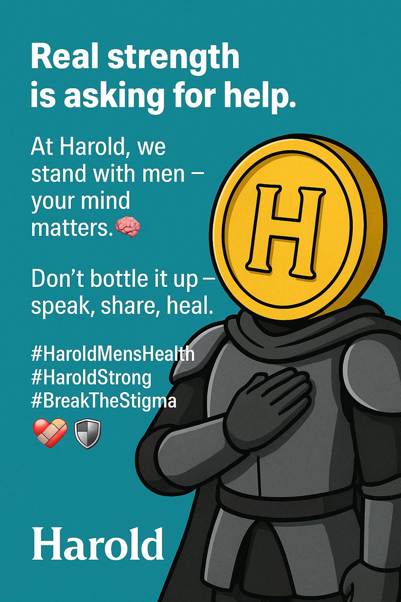 ebbymedics's tweet photo. Real strength is asking for help.
At Harold, we stand with men — your mind matters. 🧠
Don’t bottle it up — speak, share, heal.
Together, we break the silence.
#HaroldMensHealth #HaroldStrong #BreakTheStigma ❤️‍🩹🛡️ https://t.co/5VnQYogrTP