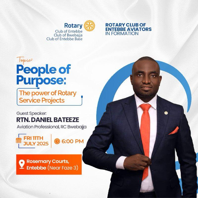 RcBwebajja's tweet image. We are invited to an enlightening fellowship this Friday.
Topic: People of Purpose: The Power of Rotary Service Projects
Guest Speaker: our own Rtn. @DanielBateeze
Date: Friday, 11th July 2025
Time: 6:00 PM
Venue: Rosemary Courts, Entebbe
Come ready to be inspired as we…