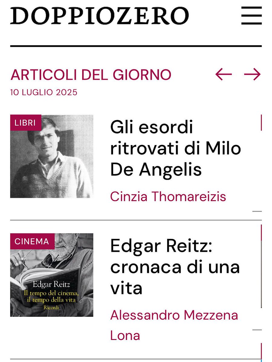 La vita è come un romanzo. O è la narrazione che dà forma alla vita? Edgar Reitz, grande regista di “Heimat”, ha scritto una  splendida autobiografia, pubblicata da @lanavediteseo, in cui i ricordi si fanno racconto. Leggi il mio pezzo su @00doppiozero 

doppiozero.com/edgar-reitz-cr…