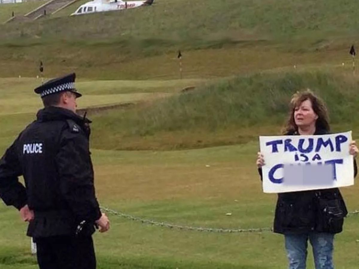 Fibuckles's tweet image. If #Trump has to come to Scotland- Give him a #janeygodley welcome.