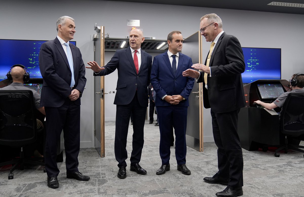 jjgiddens's tweet image. Secretary of State for Defence John Healey with French Minister for the Armed Forces Sebastien Lecornu during a visit to missile systems company MDBA in Stevenage in Hertfordshire, as Britain and France are to order more of the highly lethal Storm Shadow cruise missiles