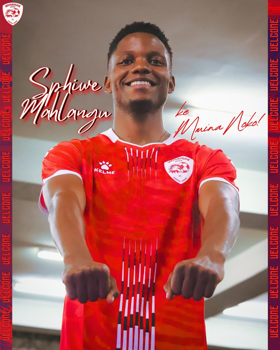 𝗦𝗘𝗞𝗛𝗨𝗞𝗛𝗨𝗡𝗘 𝗦𝗜𝗚𝗡 𝗠𝗔𝗛𝗟𝗔𝗡𝗚𝗨

Sekhukhune United have confirmed the signing of forward Sphiwe Mahlangu from TS Galaxy. 🦔

"Mahlangu boosts our attack ahead of the new season."

Premiership Stats 🧮: 131 games, 14 goals, 10 assists