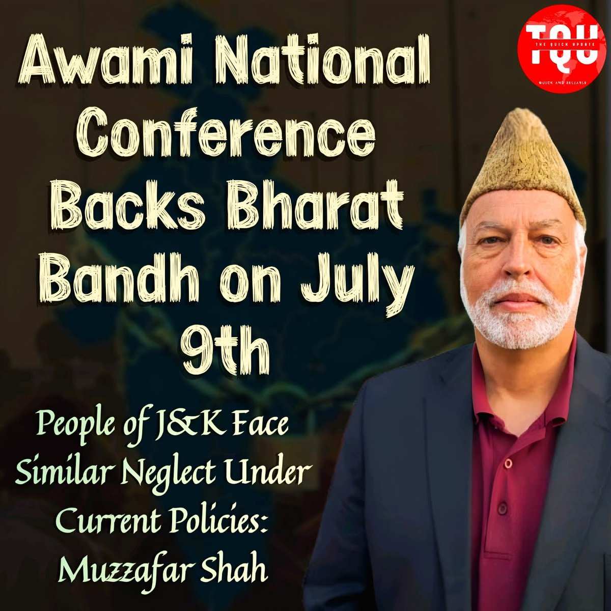 The Quick Update (@thequickupdate) on Twitter photo Awami National Conference (<a href="/JKANC_/">Awami National Conference</a> ) Backs Bharat Bandh on July 9th.
People of J&K Face Similar Neglect Under Current Policies: Muzzafar Shah (<a href="/MuzzafarShah1/">Muzzafar Shah</a>)
#BharatBandh
Details Here:
facebook.com/share/p/1Aydqr… Awami National Conference (<a href="/JKANC_/">Awami National Conference</a> ) Backs Bharat Bandh on July 9th.
People of J&K Face Similar Neglect Under Current Policies: Muzzafar Shah (<a href="/MuzzafarShah1/">Muzzafar Shah</a>)
#BharatBandh
Details Here:
facebook.com/share/p/1Aydqr…