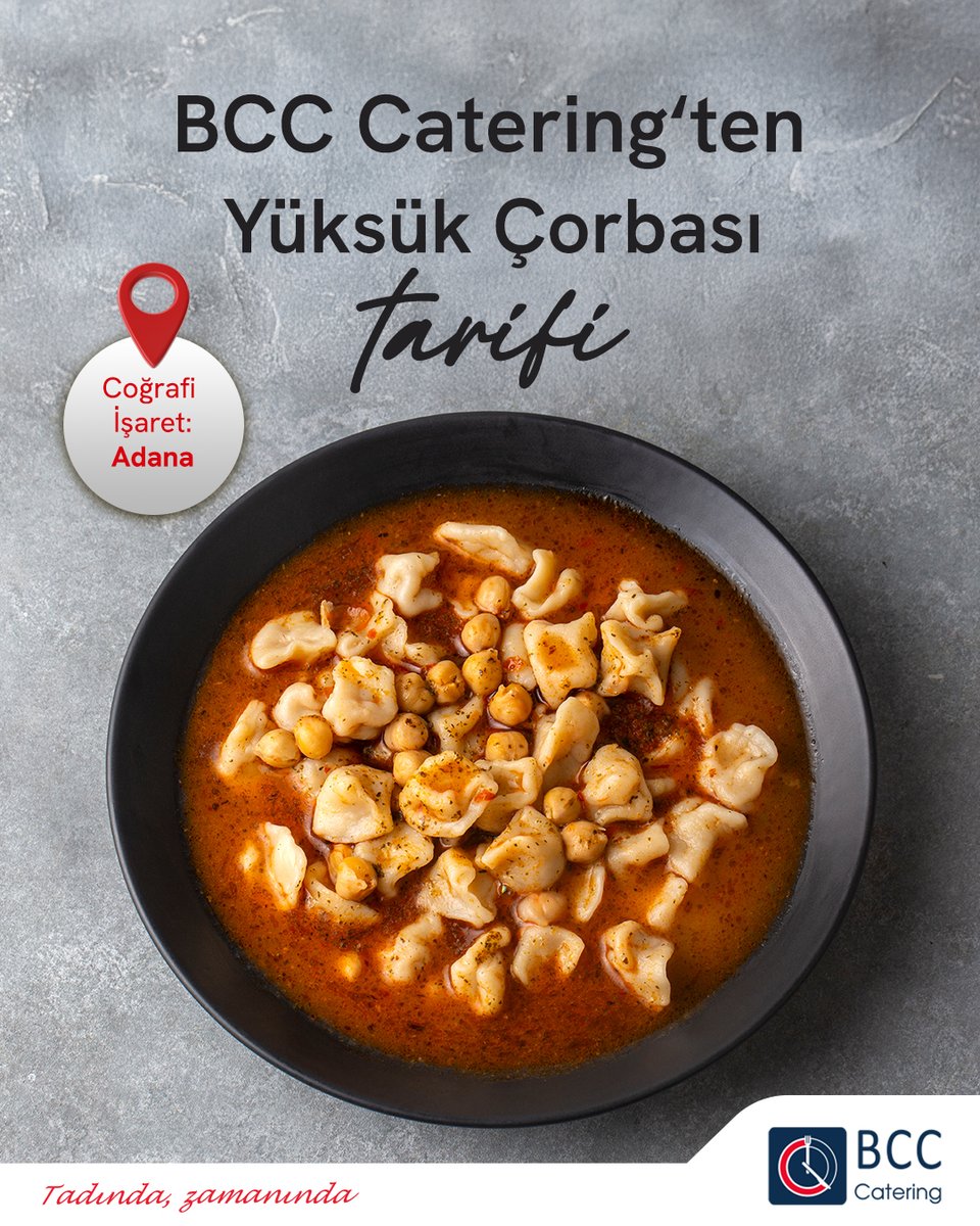 Küçük mantılar, nohut ve et suyunun muhteşem uyumuyla oluşan yüksük çorbası, Adana mutfağının en özel lezzetlerinden biridir.
BCC Catering farkıyla, gelenekten ilham alıyor; şeflerimizin özeniyle bu eşsiz çorbayı sofralarınıza taşıyoruz.