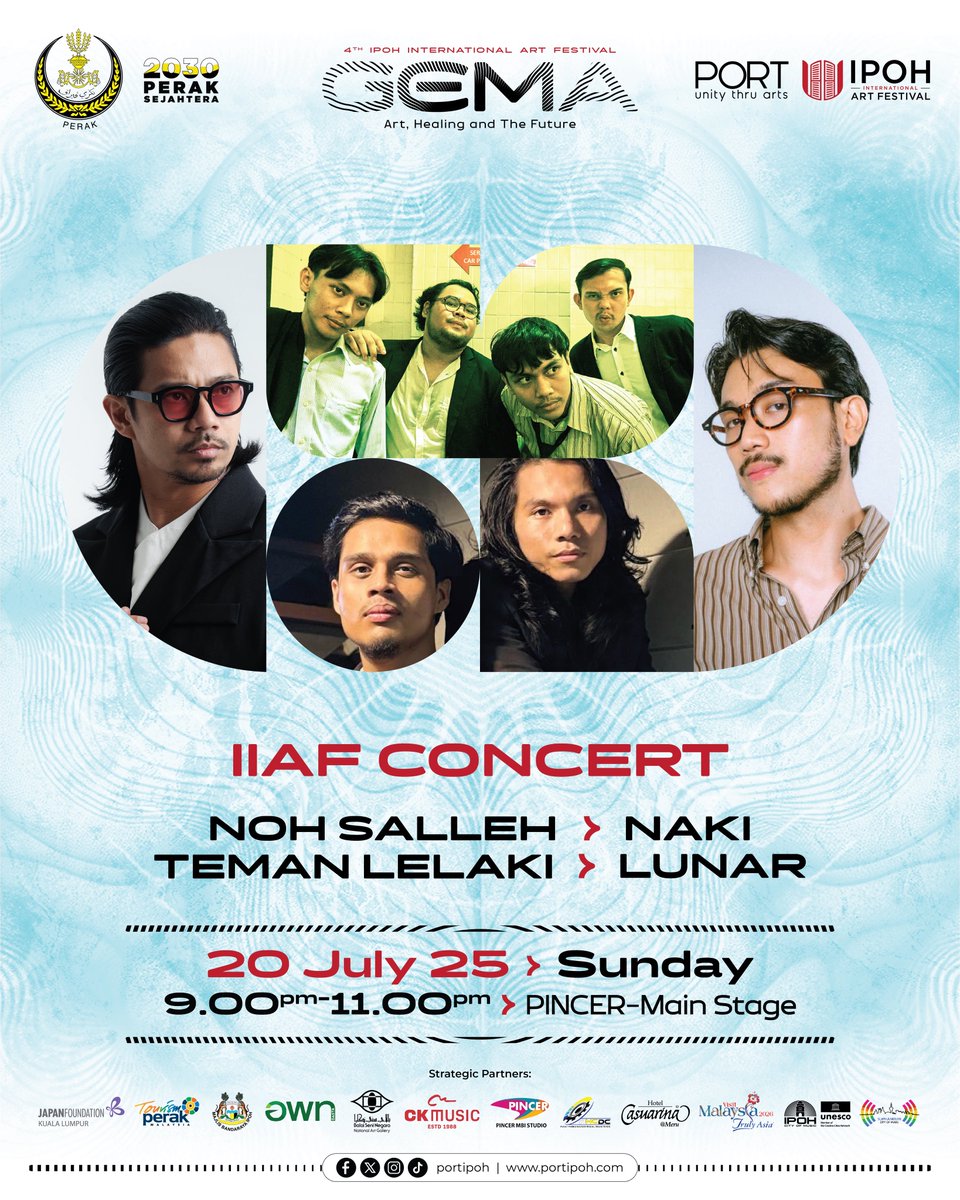 Ipoh International Art Festival — GEMA kembali lagi!

Saksikan pelbagai kreativiti dari artis tempatan &amp; antarabangsa dalam pelbagai bentuk seni: muzik, visual, persembahan &amp; banyak lagi! Moh Kita!

🗓️ 19 Julai – 2 Ogos 2025
📍PINCER MBI STUDIO, Ipoh, Perak
#MohKeIpoh