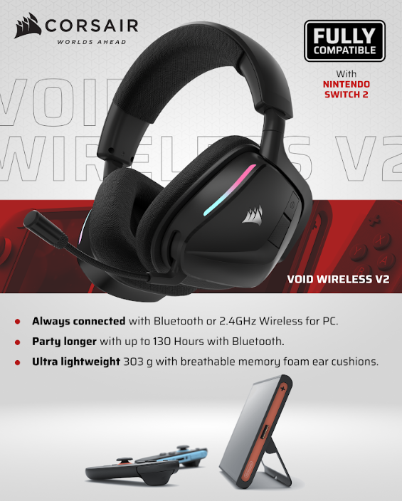 🔥Need the perfect gaming headset to time a boosted start in Mario Kart? 🔥
The Void Wireless V2 is on Sale NOW during Prime Day sales! 🔗amazon.com.au/CORSAIR-Wirele…
Pick one up and you're eligible to win a SWITCH 2 in our competition below!