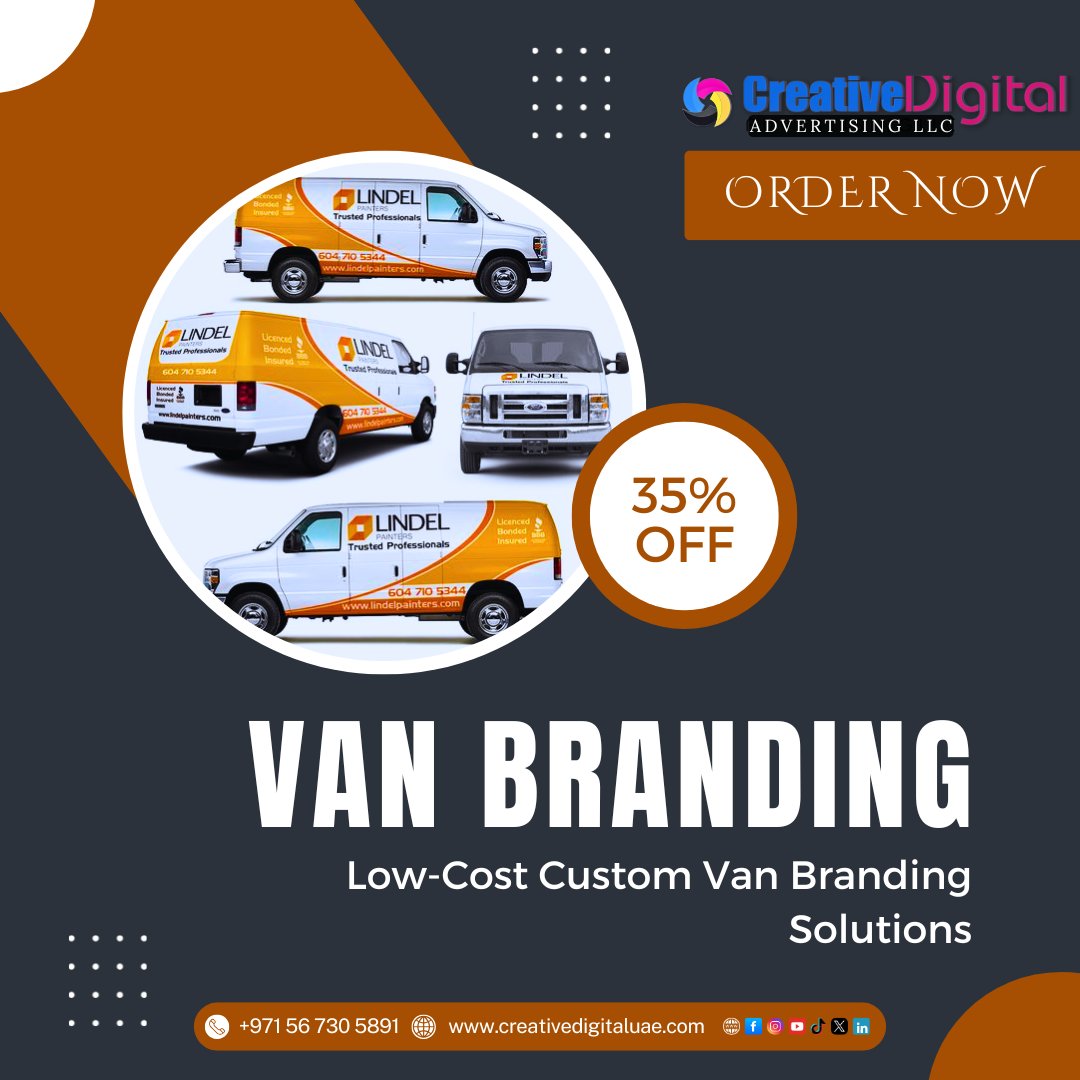 creativeadvtdxb's tweet image. Maximize your mobile advertising potential with our professional van branding services in Dubai. At Creative Digital Advertising LLC, we offer eye-catching, high-quality van graphics tailored to showcase your brand wherever you go. 
📱# +971 56 730 5891
#VanBranding #VanGraphics