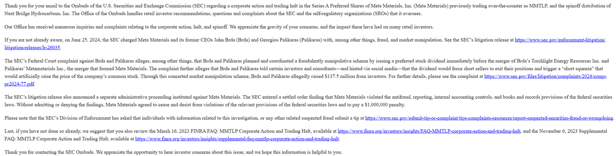 Answer from Ombuds OMMS
Charging <a href="/johnbrda/">John Brda</a> and <a href="/palikaras/">George Palikaras</a>. 
$MMTLP