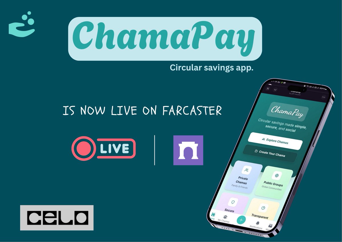 ChamaPay ( a DeFi-powered circular savings app on <a href="/Celo/">Celo.eth/acc 🦇 🌳</a> ) is launching a 2-week beta testing challenge starting July 14, 2025! 
We’re looking for 15 early testers from the Farcaster community to give feedback and earn rewards.
Register Now: forms.gle/qdLNS2owLueaFy…