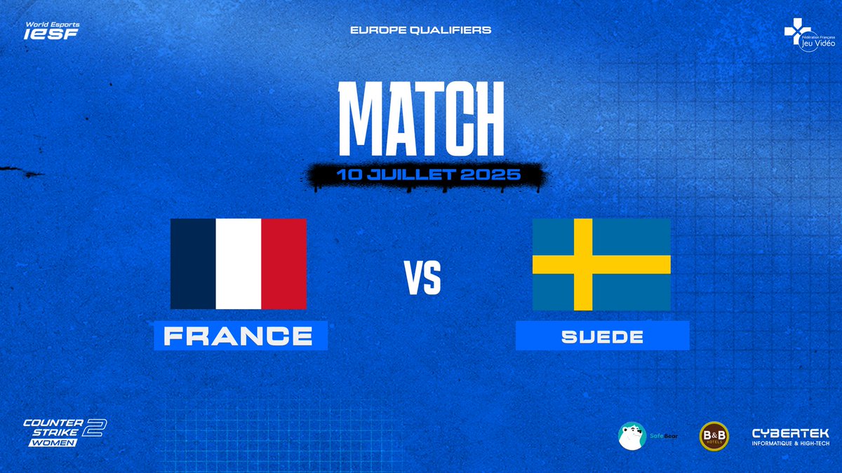 Miss Pikatchette (@misspikatchette) on Twitter photo 🛎️European Esports Championship 2025 CS2 Women
Day2 des phases de groupes !!
La France 🇫🇷 affronte la Suède 🇸🇪 après leur victoire hier face à Lettonie à 10H !
Plus qu’une victoire pour accéder aux playoffs 💪🏼
🕘 10H
🎙️<a href="/Aieclakx/">Antoine Bchini</a>
🎥 twitch.tv/ffjv_officiel 🛎️European Esports Championship 2025 CS2 Women
Day2 des phases de groupes !!
La France 🇫🇷 affronte la Suède 🇸🇪 après leur victoire hier face à Lettonie à 10H !
Plus qu’une victoire pour accéder aux playoffs 💪🏼
🕘 10H
🎙️<a href="/Aieclakx/">Antoine Bchini</a>
🎥 twitch.tv/ffjv_officiel