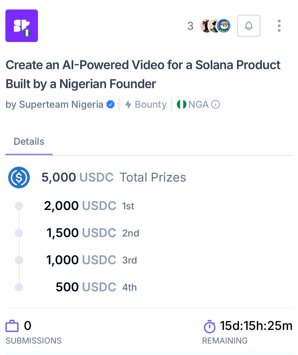 Where are the Nigerian content creators?

Go to the SuperteamNG product directory product.superteamng.fun, pick any product and create an AI-powered video.

Products may include: DeFi apps, stablecoin platforms, wallets, analytics tools, etc.

Read more: earn.superteam.fun/listing/emerge…