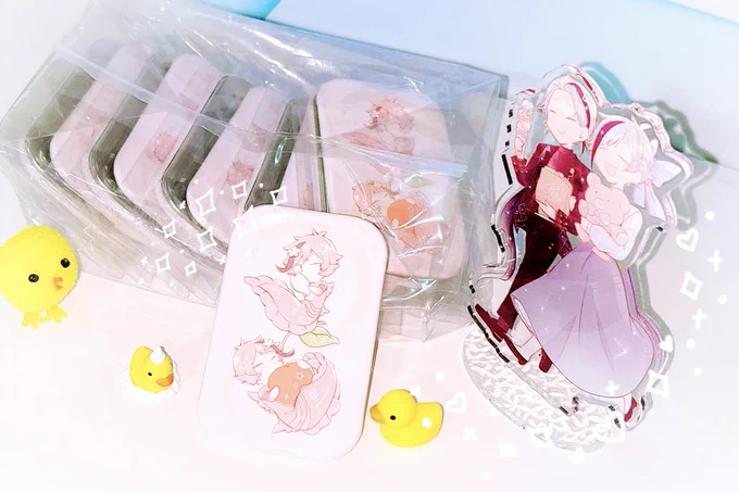 桜稚魚ちゃん缶バッジ届きましたꔛ 7センチ!満足サイズ!可愛い! お出かけ先でパッと出して写真も撮りやすいかも〜