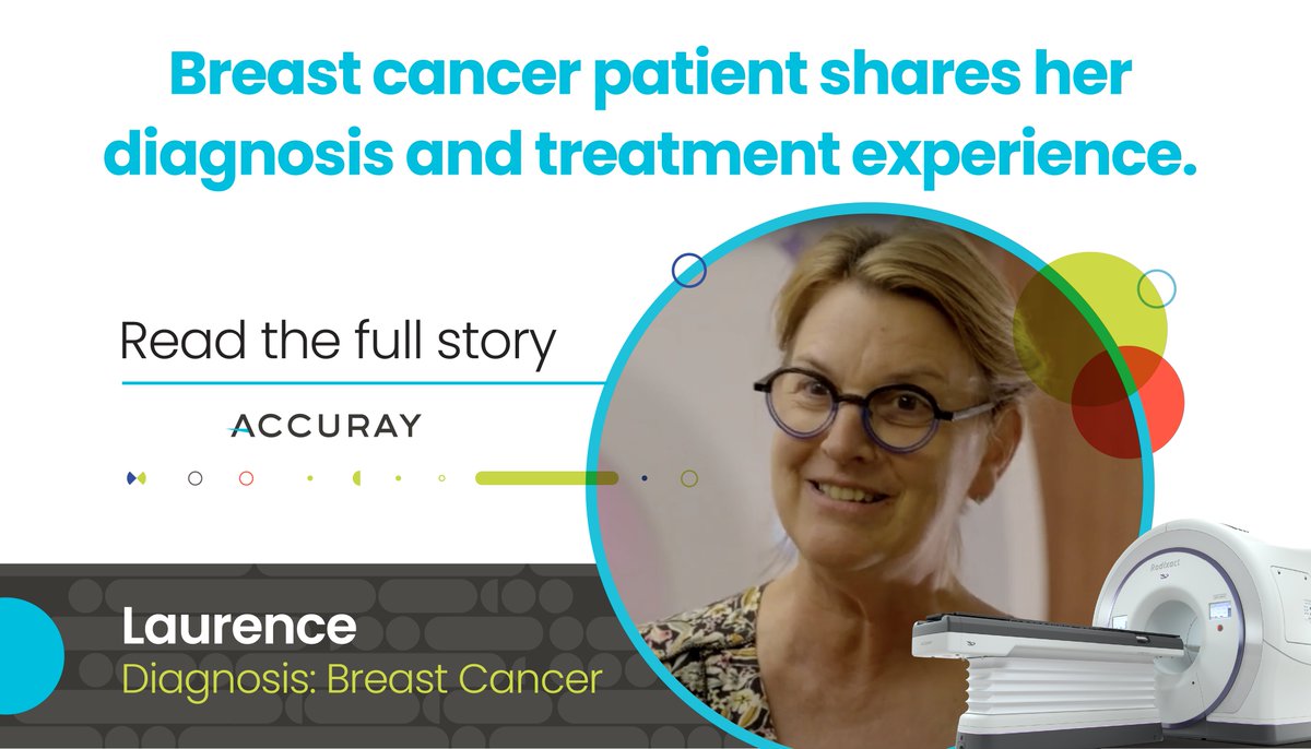 Laurence, a healthcare executive and loving grandmother, was diagnosed with breast cancer in Pink October 2024. Thanks to the #Radixact System with #VitalHold, she received precise radiation therapy and kept her routine.
Read more: radixact.com/patient_storie…

#bcsm #AccurayPassion