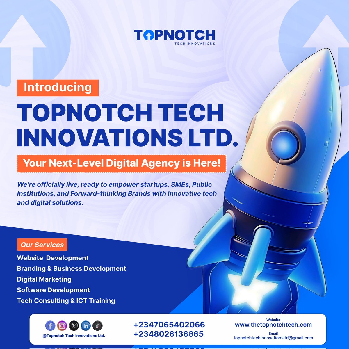 ejidokun_moses1's tweet image. Africa doesn’t lack talent
 it lacks platforms.
That’s why we built @TopnotchTech272
To help brands and people grow, scale, and thrive digitally.
Think Growth. Think Topnotch. 💡 #TopnotchTech #DigitalAfrica