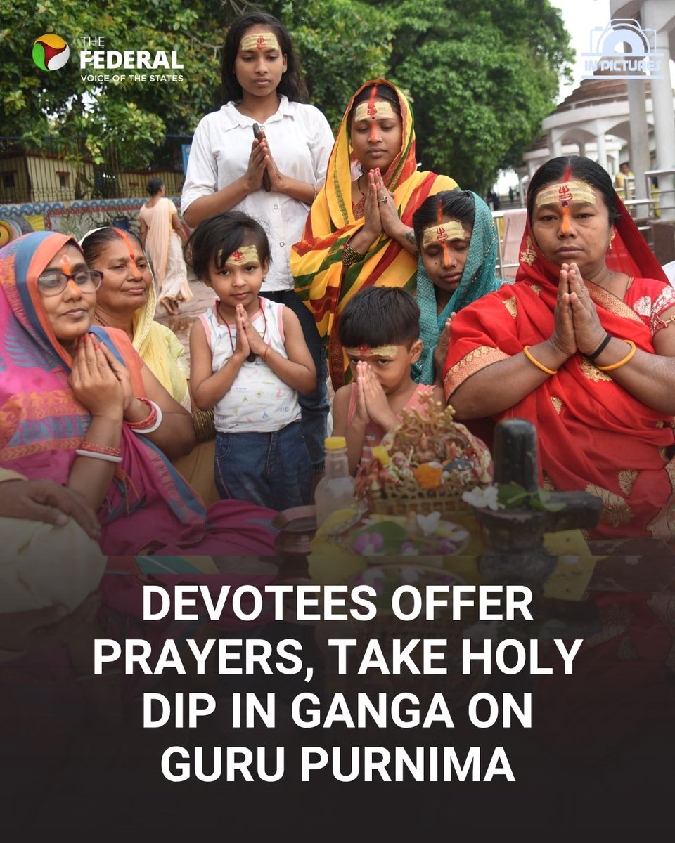 IN PICTURES | Devotees marked #GuruPurnima with prayers and a sacred dip in the #Ganga, honouring spiritual teachers and timeless traditions.

Track the latest: thefederal.com

#GuruPurnima2025 #GuruPurnimaFestival #Varanasi