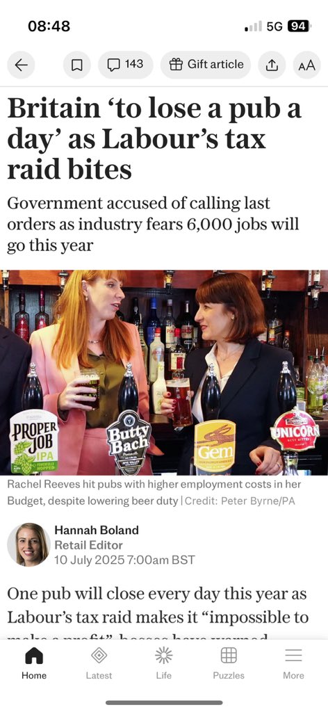‘Britain to lose a pub a day as Labour’s tax raid bites’

Just when you think they can’t possibly hate the British public any more…