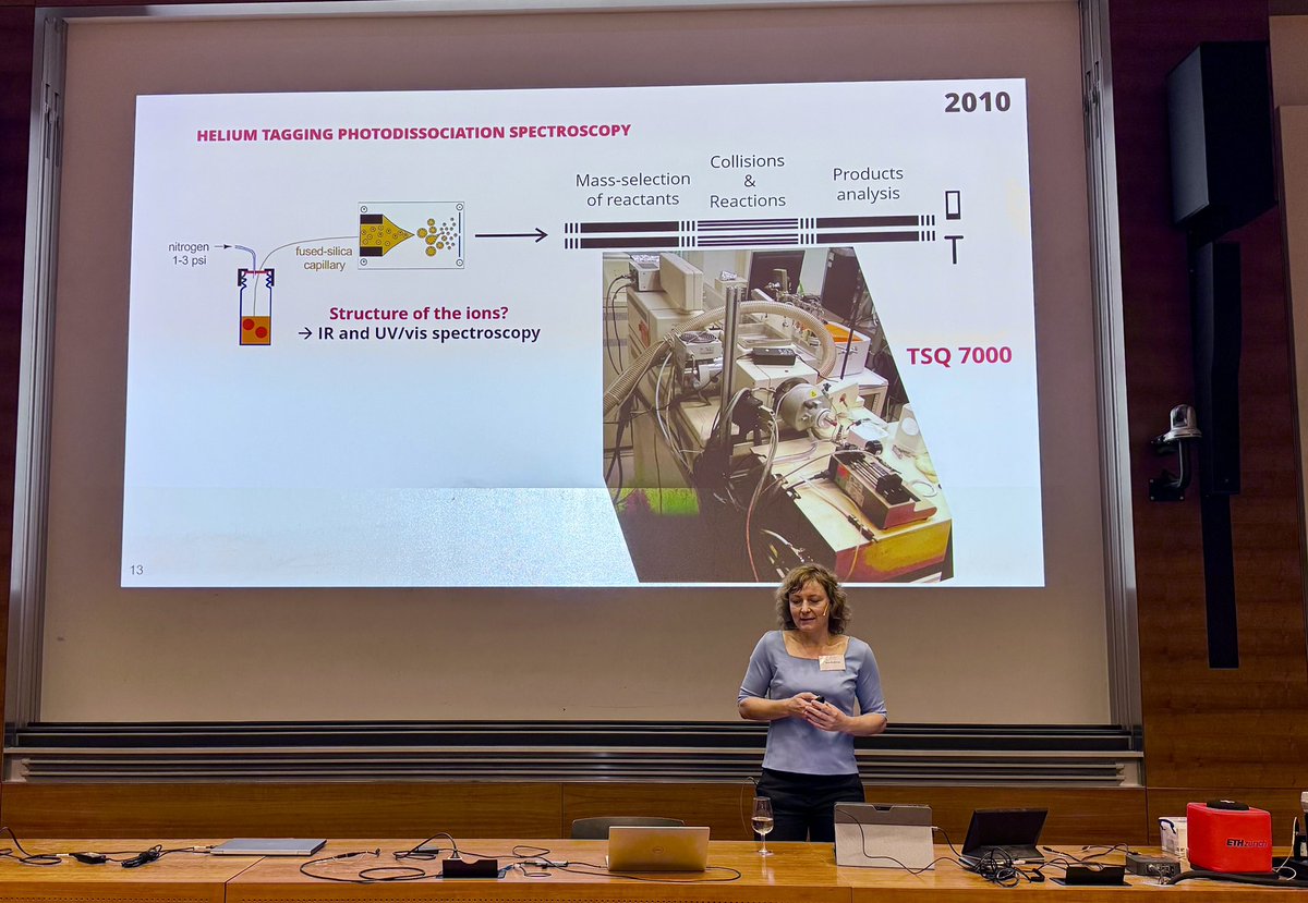 HelvChimActa's tweet image. Jana Roithová @roithova @RoithovaGroup presents the first talk on day 2 of the Peter Chen Symposium @ETH_DCHAB with the title ‚Exploring Hidden Chemistry with ESI-MS‘