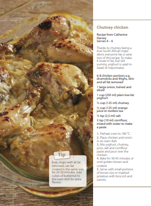 Try this Chutney chicken recipe from our Cooking from the Heart recipe book.🧠❤️ visit heartfoundation.co.za/resources/ &amp; subscribe to our quarterly newsletter and monthly CVD updates at heartfoundation.co.za/newsletters/ #recipeideas #hearthealthydiet

#StrokeActionNow #HSFSA