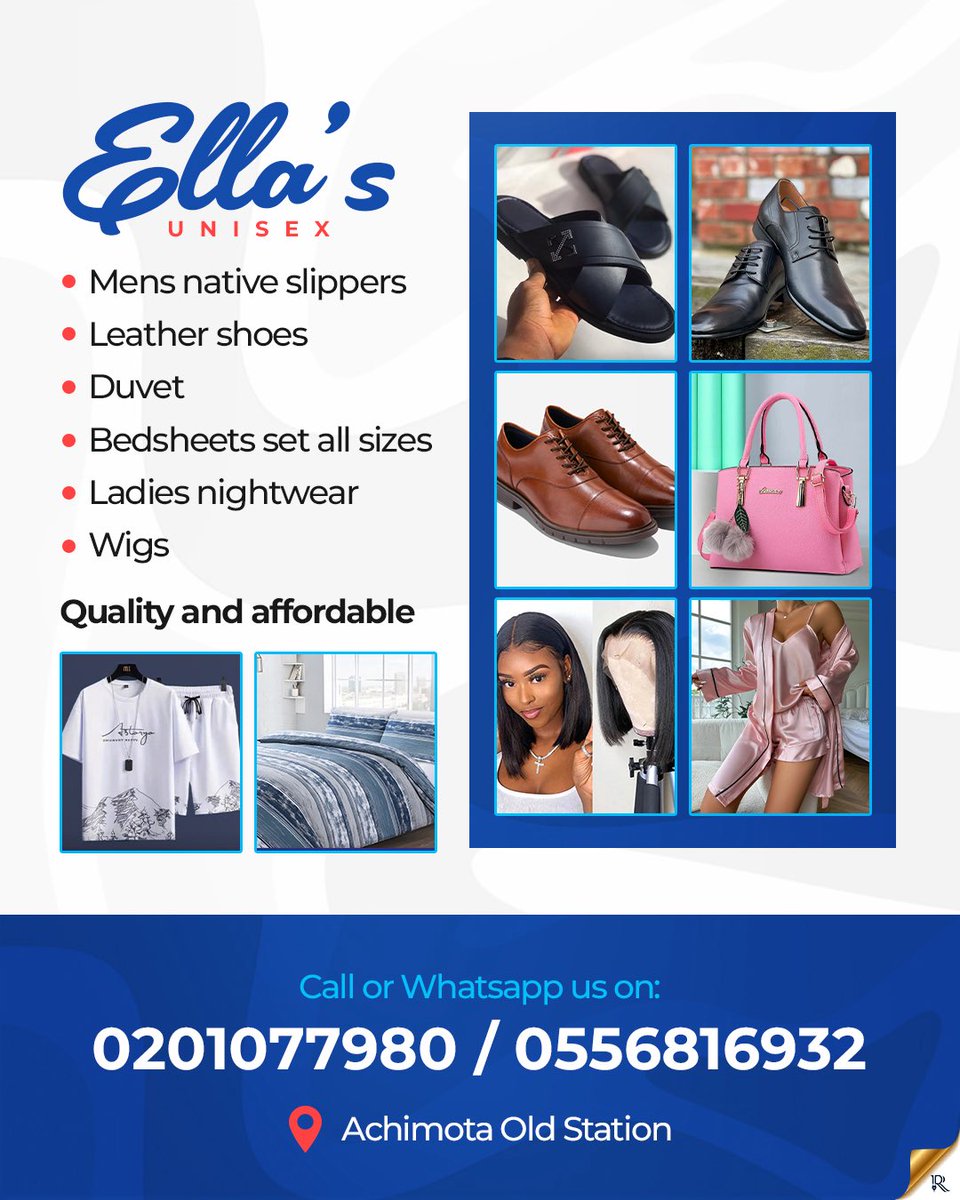 Just wrapped up this clean and vibrant flyer for Ella’s Unisex, a one-stop shop for quality fashion and home essentials.
From layout to color harmony and image arrangement, the goal was to keep it stylish and easy to read while giving the brand a bold presence.