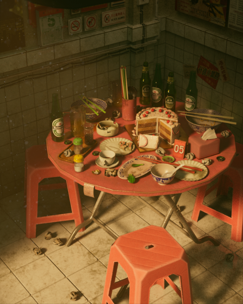 Birthday in Kopitiam by Belinda Lim from The One Academy - therookies.co/entries/38076

#AutodeskMaya #Adobe3DSubstancePainter #AdobeAfterEffect #cgi #3drendering #3dartist #digitalart