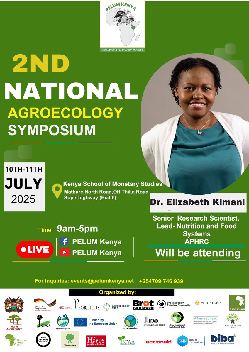 Zero_Hunger_Ke's tweet image. We're excited to announce that our very own lead, @Liz_Kimani, will be delivering the keynote speech at the 2nd National Agroecology Symposium today!
@PelumKenya @aphrc
#Visibilize4ClimateAction #Agroecology #ZeroHunger #Right2Food