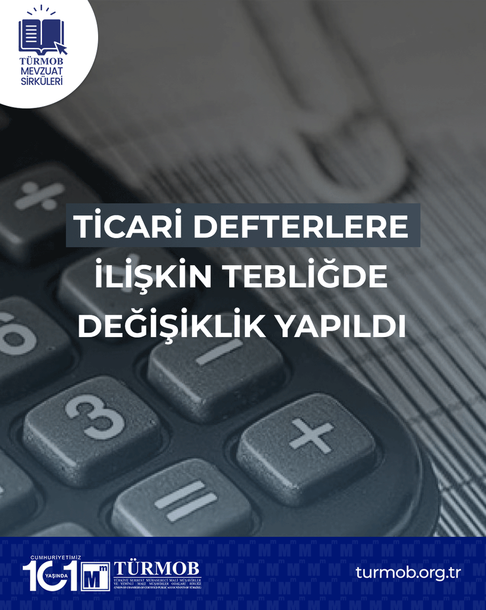 Ticari Defterlere İlişkin Tebliğde Değişiklik Yapıldı ➡ turmob.info/40FxXLh

#türmob