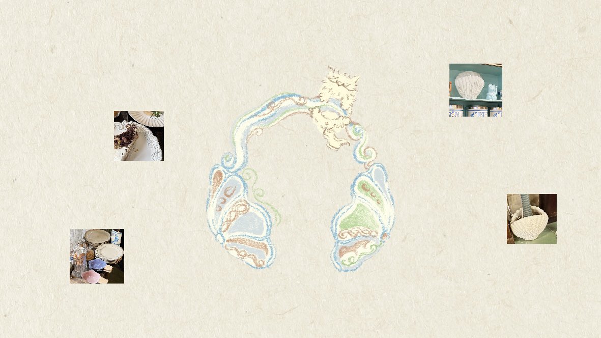 🐈🎧🦪🌸🍸🪞🍽️