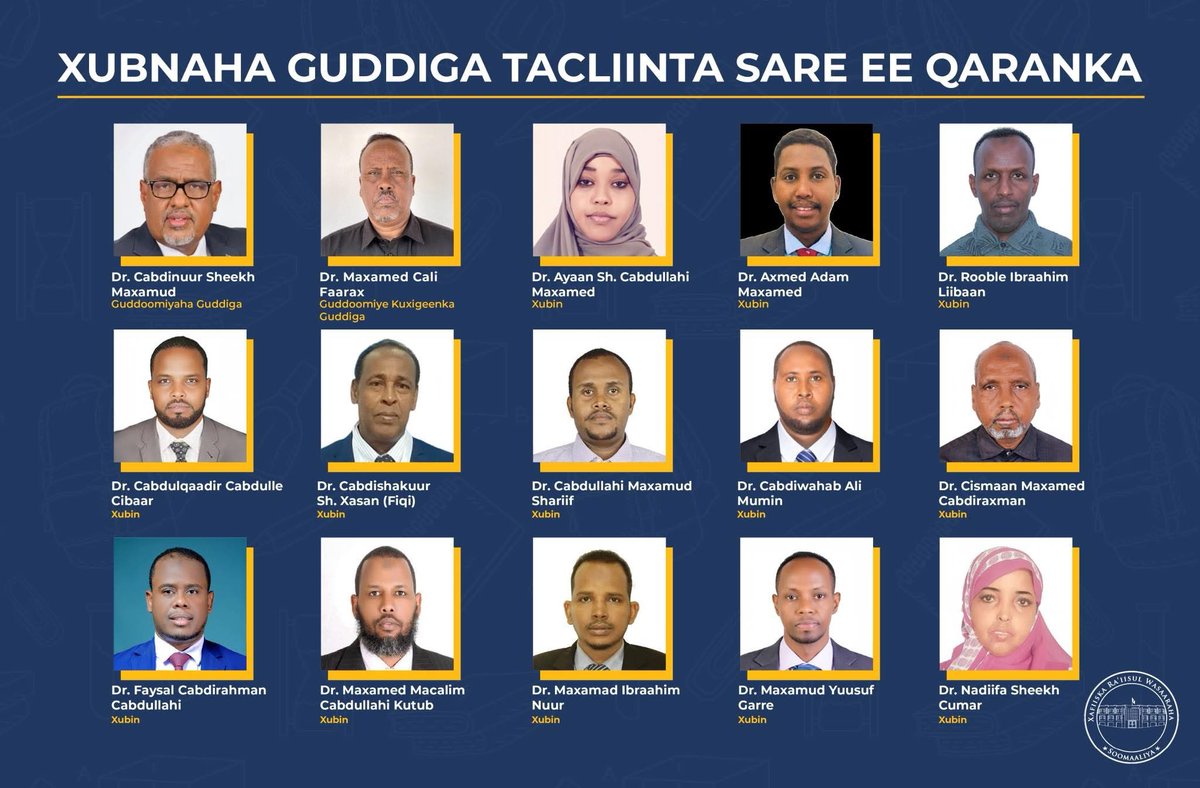 Jaamacadda Ummadda Soomaaliyeed, waxay bogaadineysaa ansixinta Guddiga Tacliinta Sare ee Qaranka oo maanta si rasmi ah u meel mariyeen Golaha Wasiirada ee Xukuumadda Federaalka Soomaaliya.

Jaamacaddu waxay u hambalyeyneysaa dhammaan xubnaha guddiga cusub.