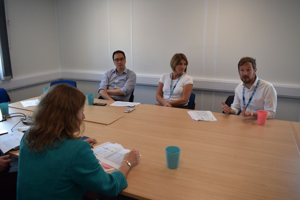 Great to meet with <a href="/geshNHS/">St George's, Epsom and St Helier</a> leaders at Epsom Hospital to discuss the innovative steps they are taking to shift care from hospital to patients' homes where possible - from home births to rehabilitation services. 💙

However, without the urgent repairs our hospitals so desperately