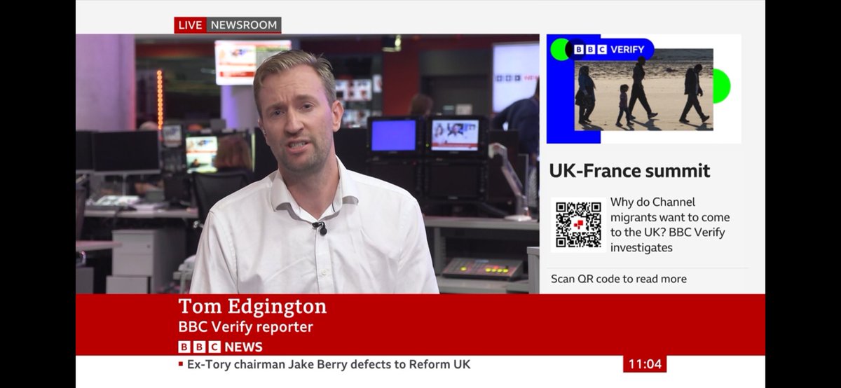Live on the BBC News Channel this morning for #BBCVerify, unpacking why so many migrants risk the Channel crossing to reach the UK. 

Online piece here: bbc.co.uk/news/articles/…