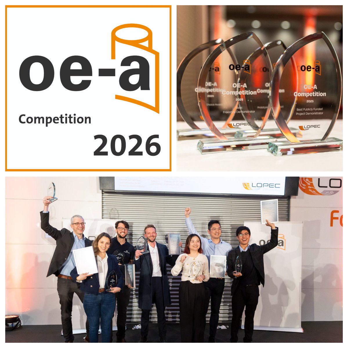 Presse release: Join the OE-A Competition 2026
OE-A is looking for inventors, doers, and designers. 
All submissions will be showcased at LOPEC 2026 and beyond. Hand in your application now!
Details on deadlines etc are here:
oe-a.org/show-what-youv…