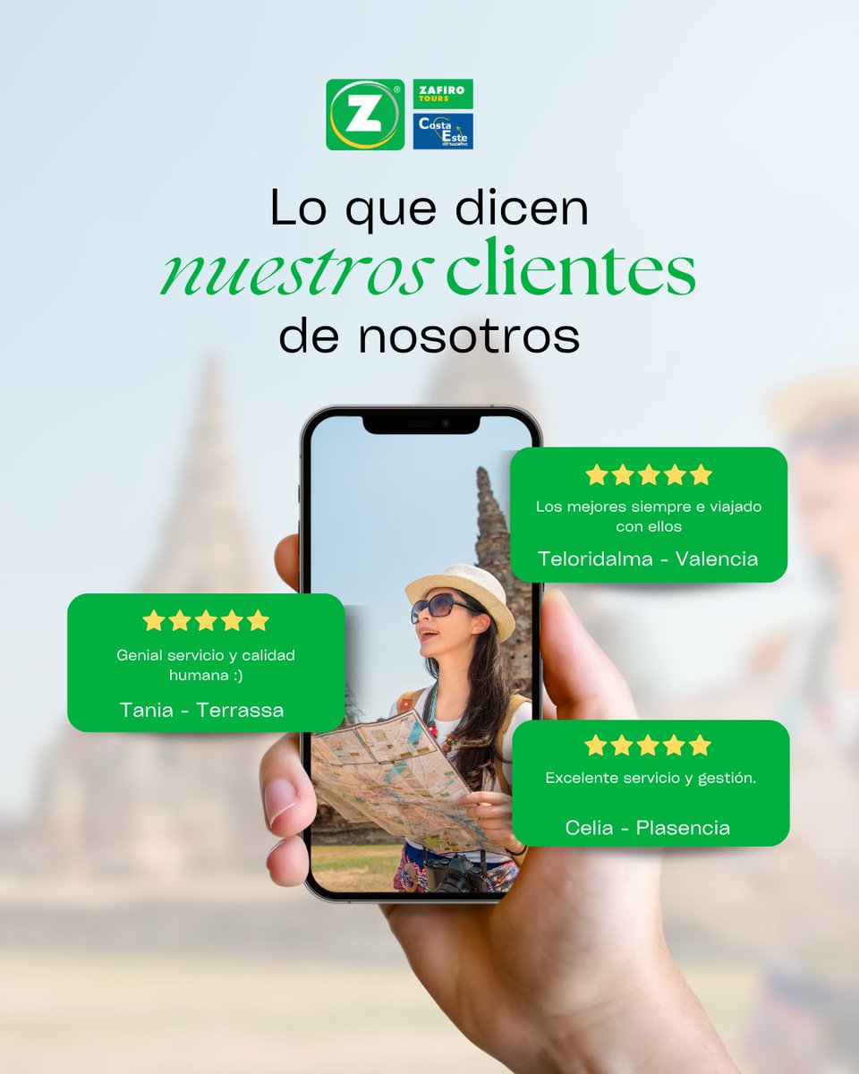 ✨ Detrás de cada reseña, hay una historia de éxito.

💬 Compartimos algunas opiniones reales que nos recuerdan por qué vale la pena emprender con pasión y con respaldo.
🚀 Tú también puedes formar parte de esta red.
Monta tu agencia. Inspira viajes. Cambia tu vida.

#Franquicia