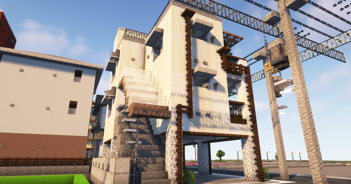 住宅・マンション×1件、事務所×2件です  #Minecraft #マイクラ #マインクラフト #minecraft建築コミュ #箱井市