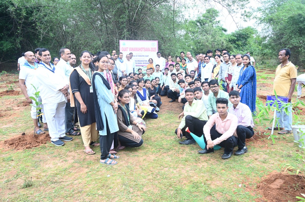 Prof. Pravat Kumar Roul, Hon'ble Vice Chancellor, OUAT inaugurated 'OUAT Bana Mahostav' and the plantation programme in the premises of Livestock Farm Complex, OUAT jointly organised by College of Forestry, Satya Sai Seva Org. &amp; Sambad Sahitya Ghar, Bhubaneswar on 10.07.2025.